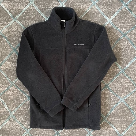 Columbia All Black Full Fleece Zip-Up Jacket Girls XL - Picture 1 of 6